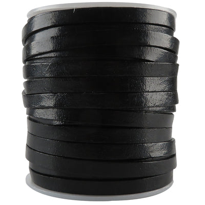 esnado Lederband Flach 6 mm - Schwarz