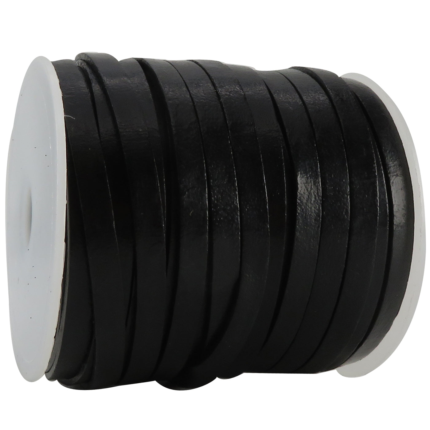 esnado Lederband Flach 6 mm - Schwarz