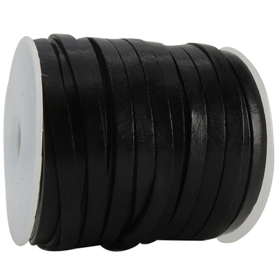 esnado Lederband Flach 6 mm - Schwarz