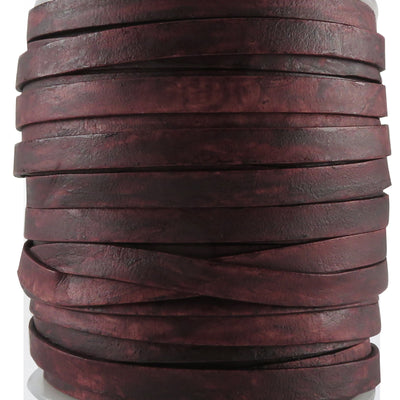 esnado Lederband Flach 6 mm - Antik Braun