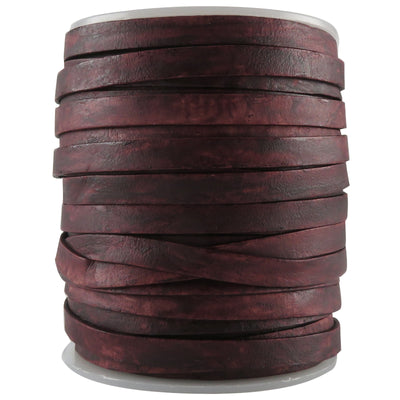 esnado Lederband Flach 6 mm - Antik Braun