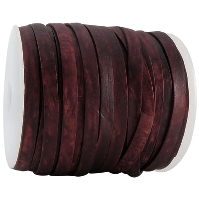 esnado Lederband Flach 6 mm - Antik Braun
