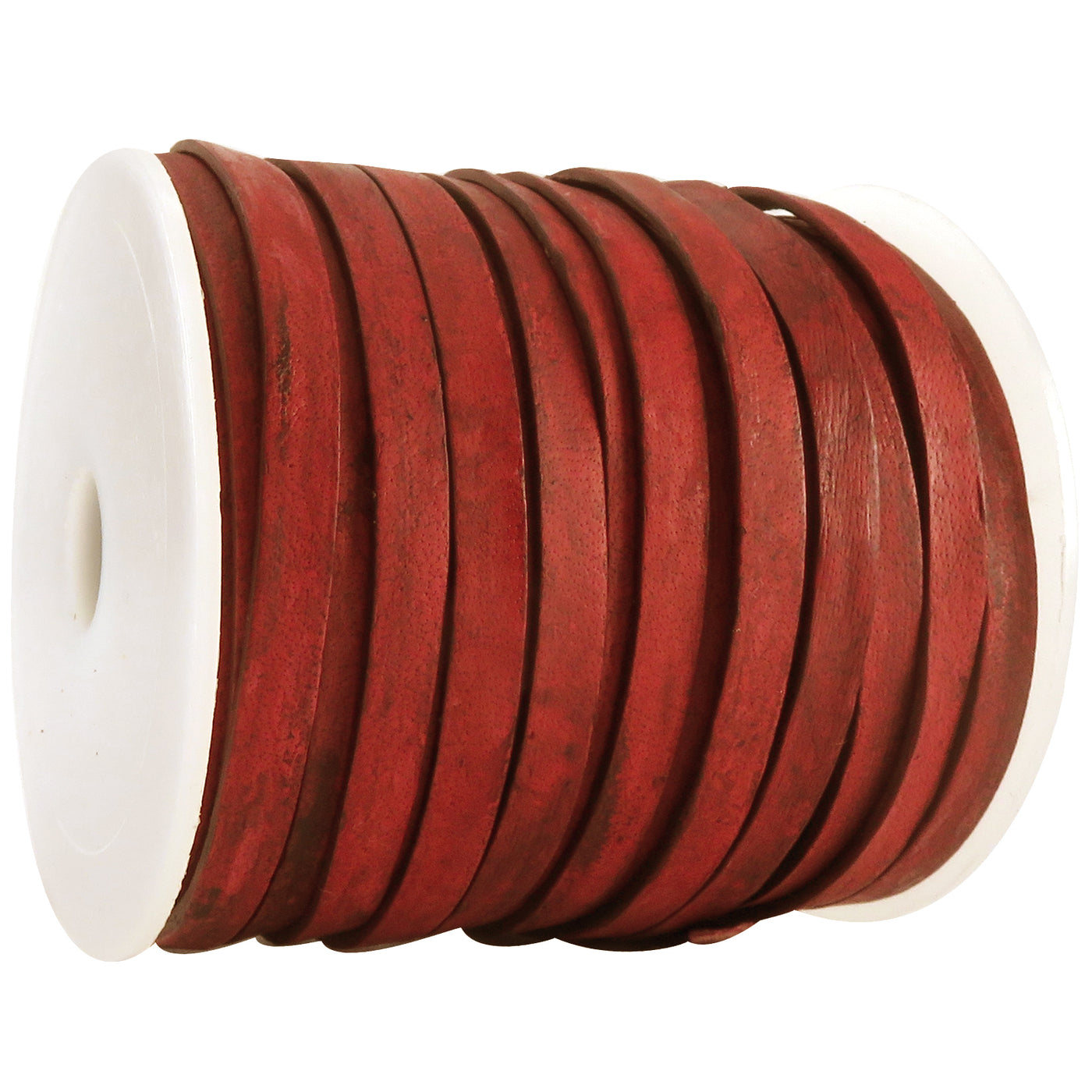 esnado Lederband Flach 6 mm - Antik Rot