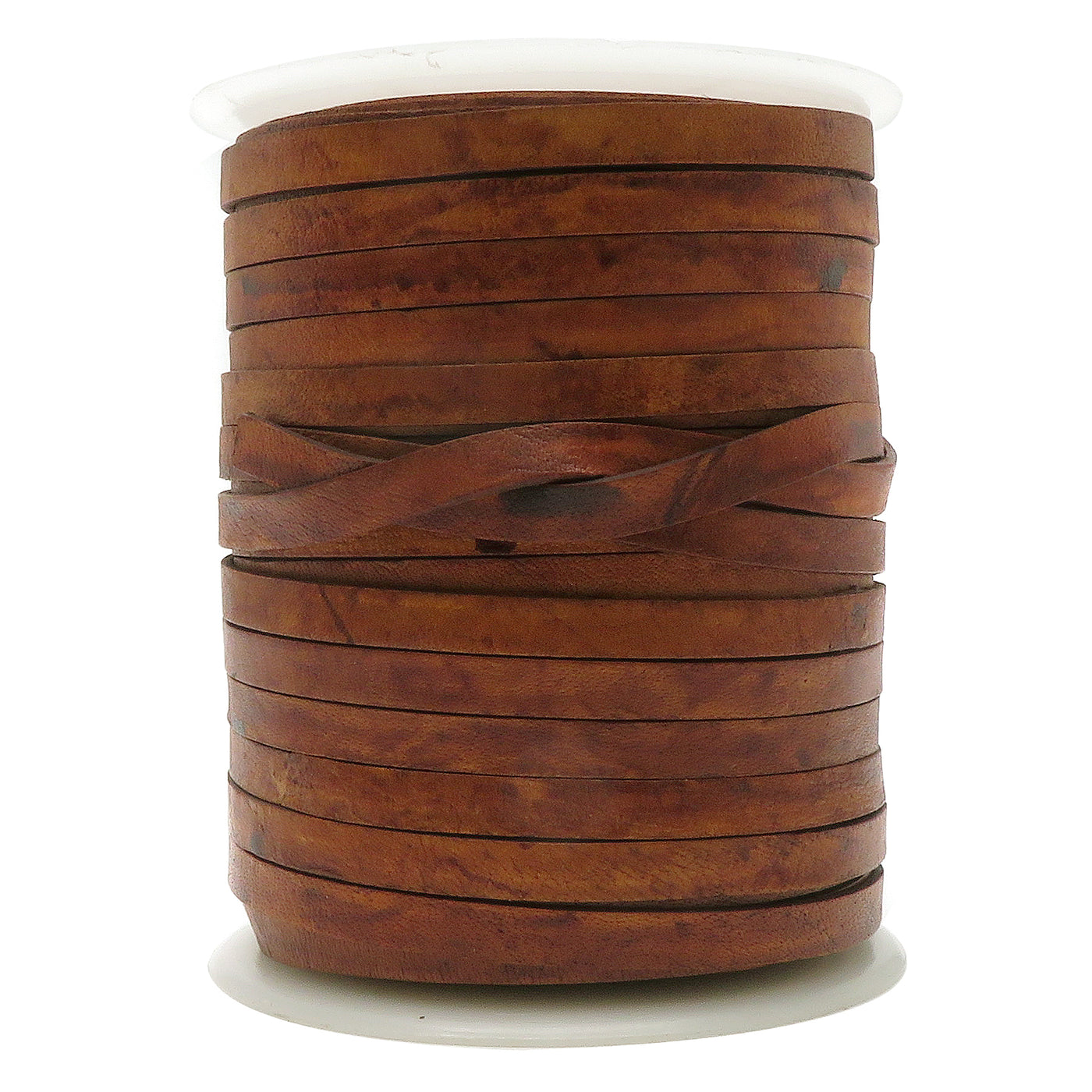 esnado Lederband flach, 7 mm x 1,5 mm - Antik Hellbraun