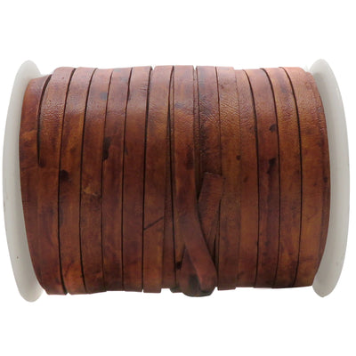 esnado Lederband flach, 7 mm x 1,5 mm - Antik Hellbraun