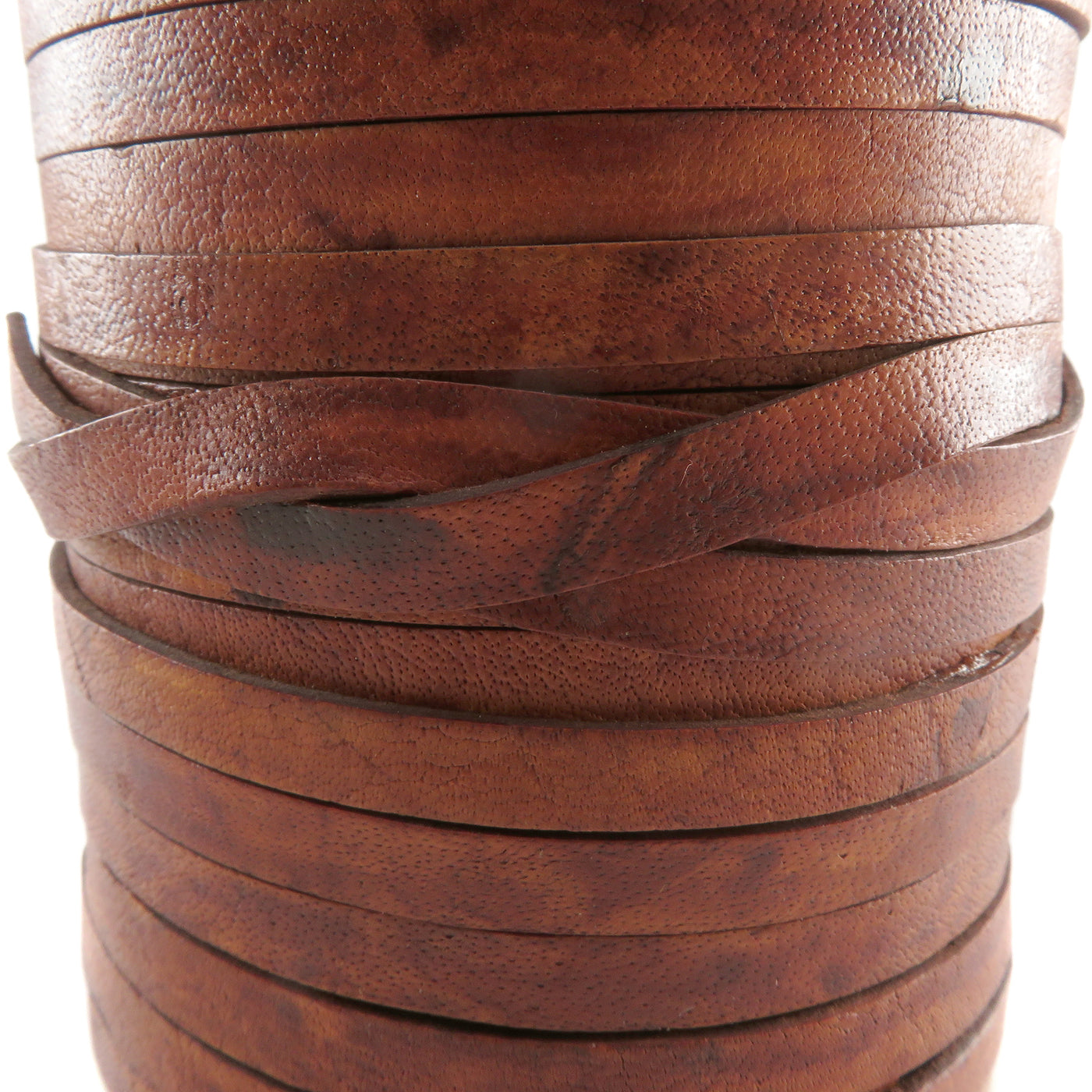 esnado Lederband flach, 7 mm x 1,5 mm - Antik Hellbraun