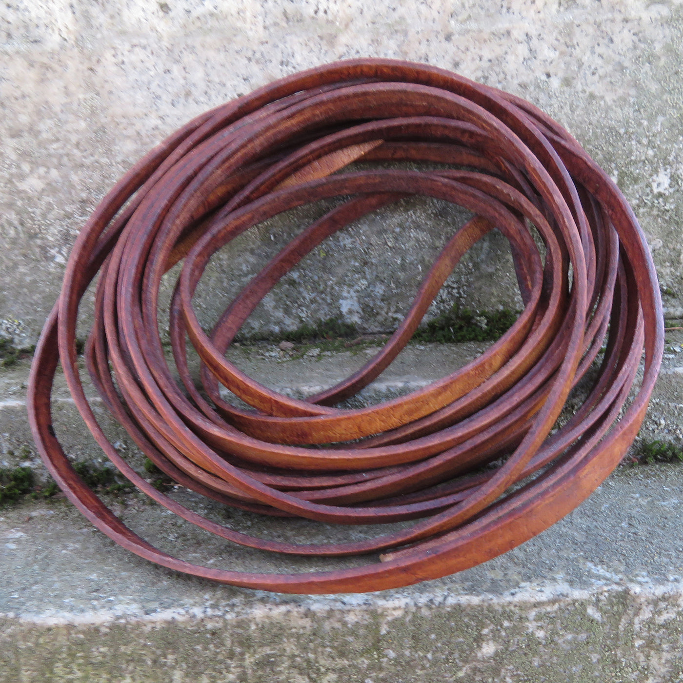 esnado Lederband flach, 7 mm x 1,5 mm - Antik Hellbraun