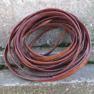 esnado Lederband flach, 7 mm x 1,5 mm - Antik Hellbraun