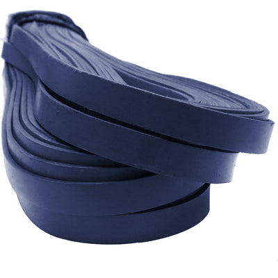 esnado Lederband flach, 10 mm x 2 mm  - Blau