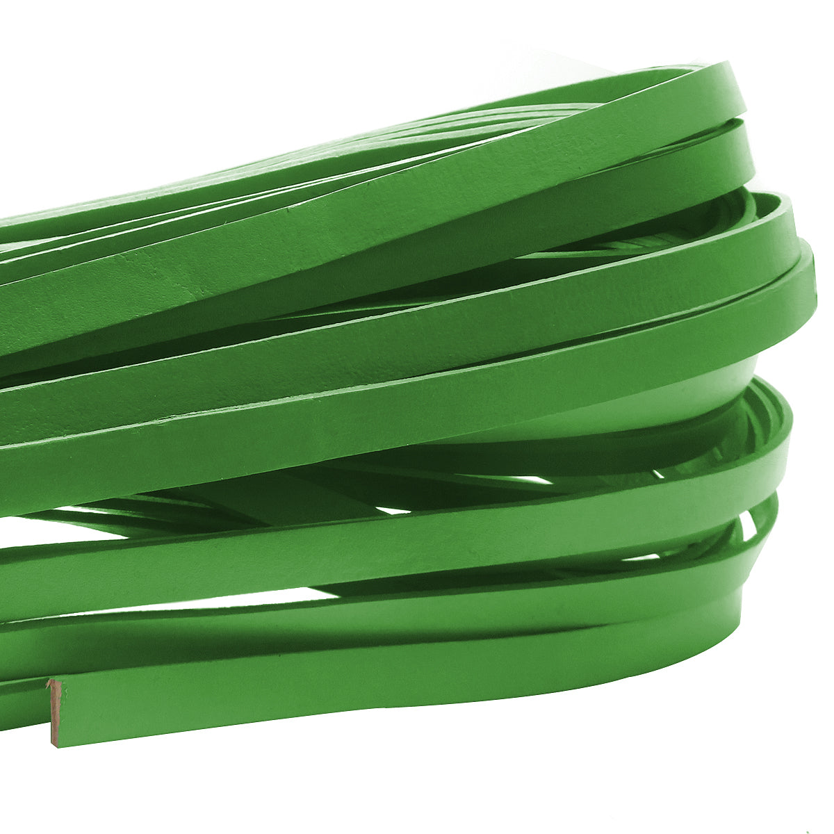 esnado Lederband flach, 10 mm x 2 mm  - Grün