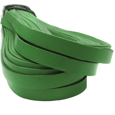esnado Lederband flach, 10 mm x 2 mm  - Grün