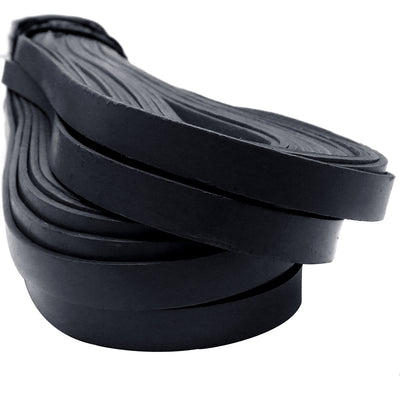 esnado Lederband flach, 10 mm x 2 mm  -  Schwarz