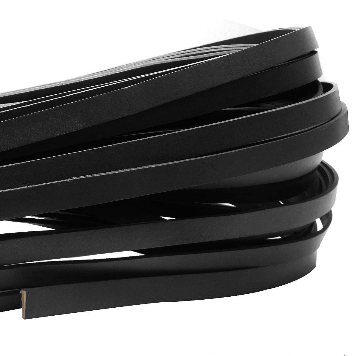 esnado Lederband flach, 10 mm x 2 mm  -  Schwarz