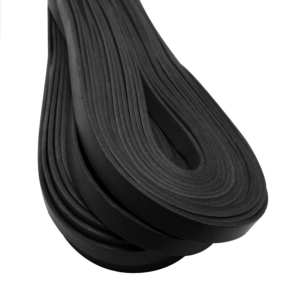 esnado Lederband flach, 10 mm x 2 mm  -  Schwarz