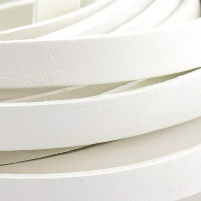 esnado Lederband flach, 10 mm x 2 mm  - Weiß