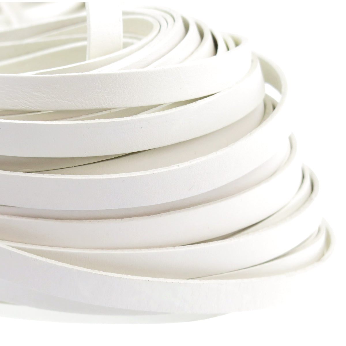 esnado Lederband flach, 10 mm x 2 mm  - Weiß