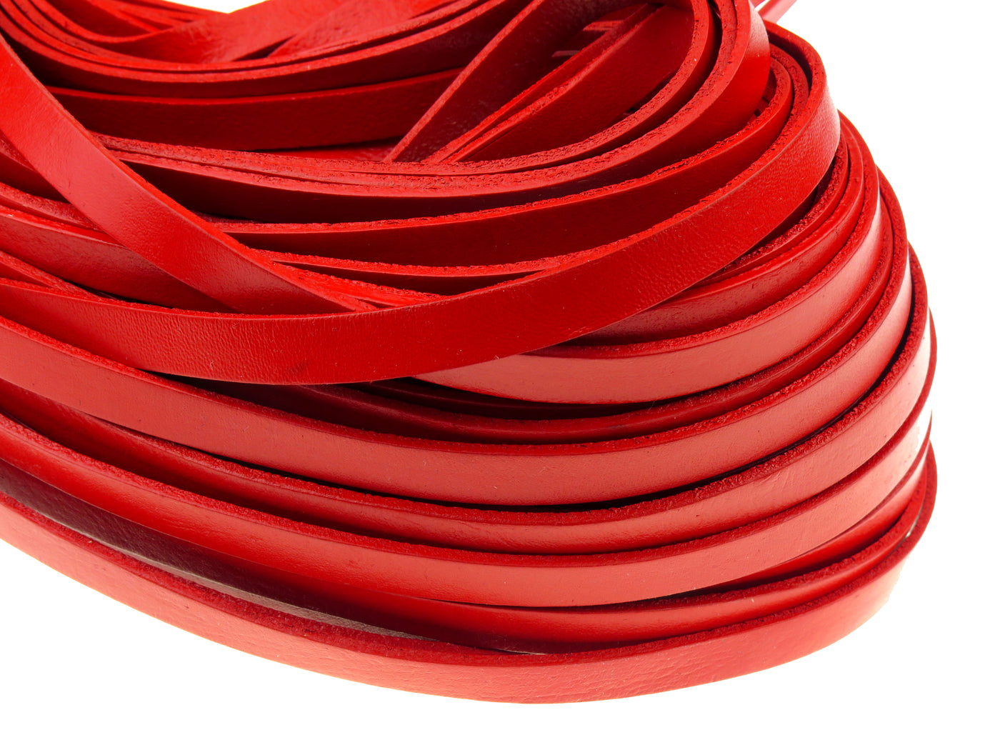 esnado Lederband flach, 10 mm x 2 mm  - Rot