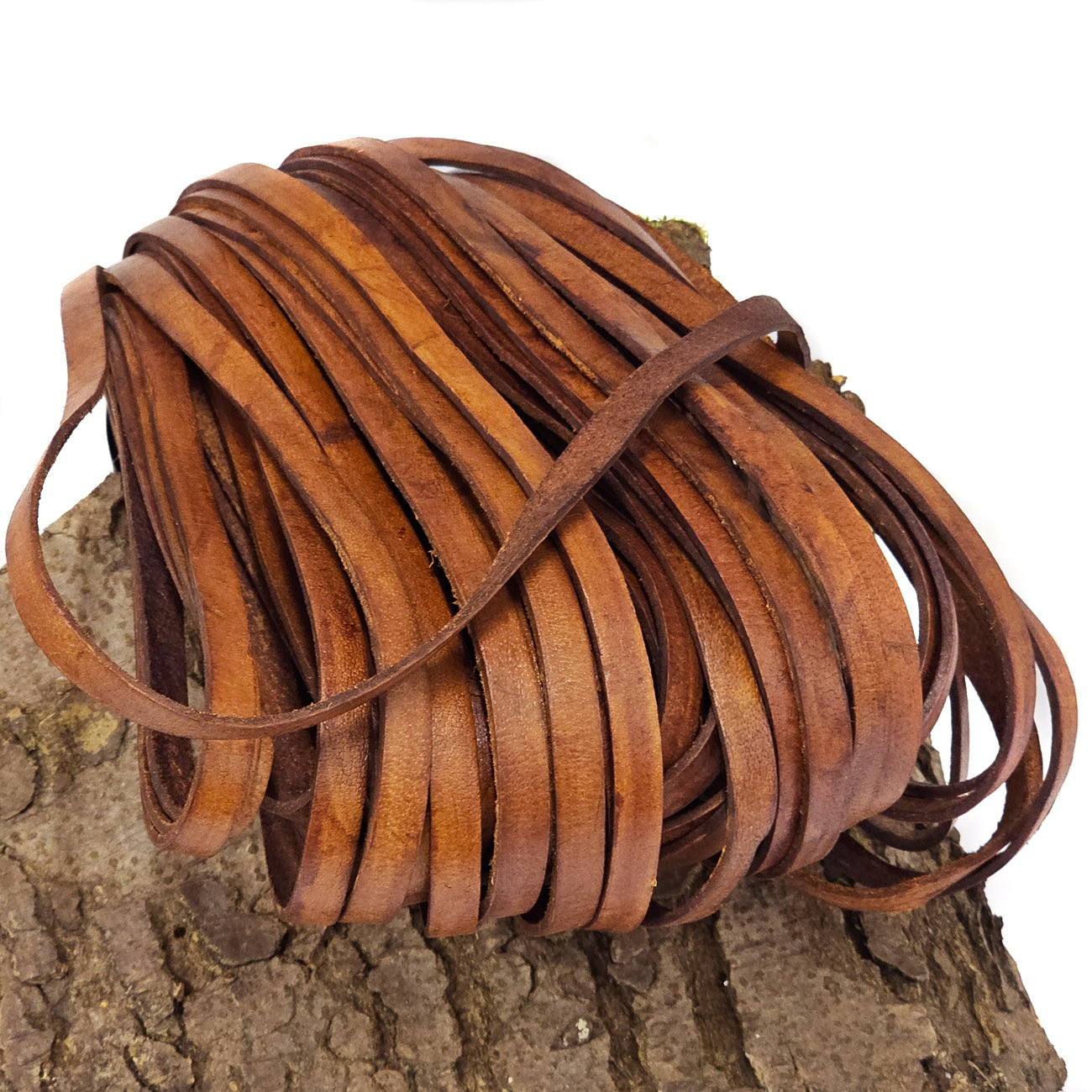 esnado Lederriemen, 10 mm x 2,5 mm - Antik Braun