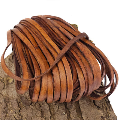 esnado Lederriemen, 10 mm x 2,5 mm - Antik Braun