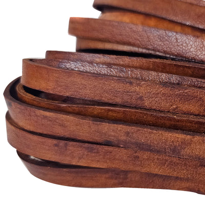 esnado Lederriemen, 10 mm x 2,5 mm - Antik Braun