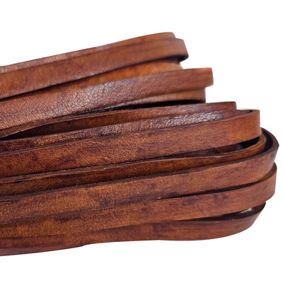 esnado Lederriemen, 10 mm x 2,5 mm - Antik Braun