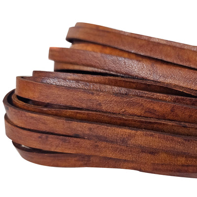 esnado Lederriemen, 10 mm x 2,5 mm - Antik Braun