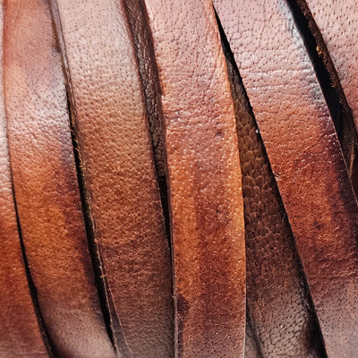 esnado Lederriemen, 10 mm x 2,5 mm - Antik Braun