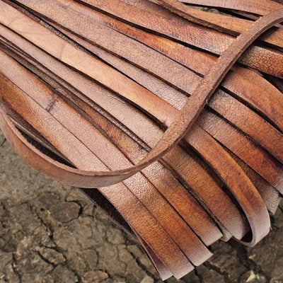 esnado Lederriemen, 10 mm x 2,5 mm - Antik Braun