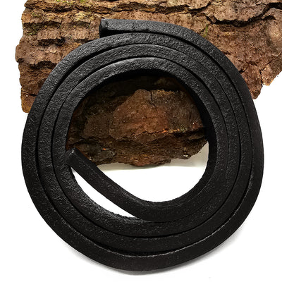 esnado Lederband Flach | 12 mm x 6 mm | Länge: 1 m - Schwarz