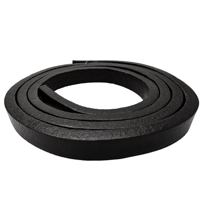 esnado Lederband Flach | 12 mm x 6 mm | Länge: 1 m - Schwarz