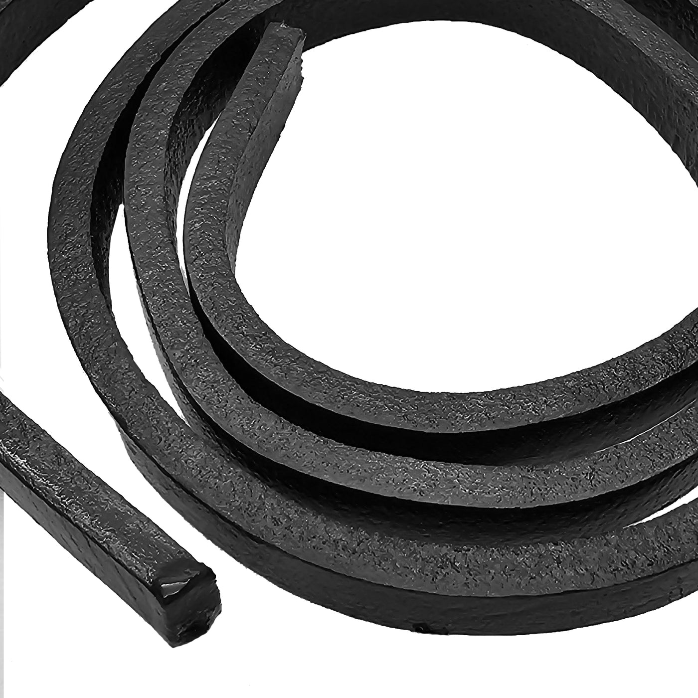 esnado Lederband Flach | 12 mm x 6 mm | Länge: 1 m - Schwarz