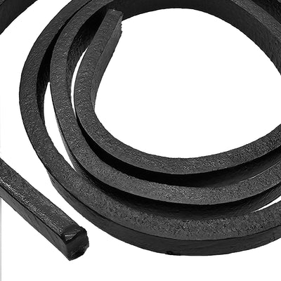 esnado Lederband Flach | 12 mm x 6 mm | Länge: 1 m - Schwarz