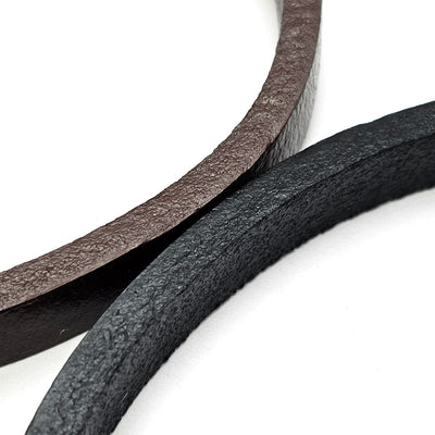 Lederband Flach | 12 mm x 6 mm | Länge: 1 Meter - Braun