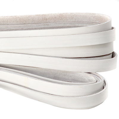 esnado Lederband Flach 15 mm x 2,5 mm - Weiß
