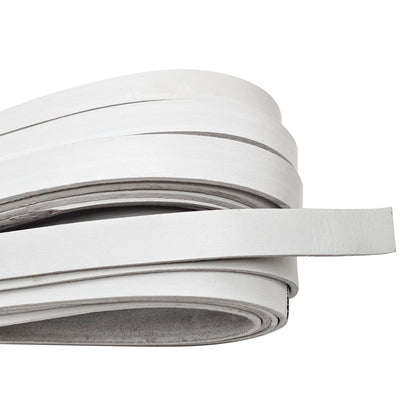esnado Lederband Flach 15 mm x 2,5 mm - Weiß