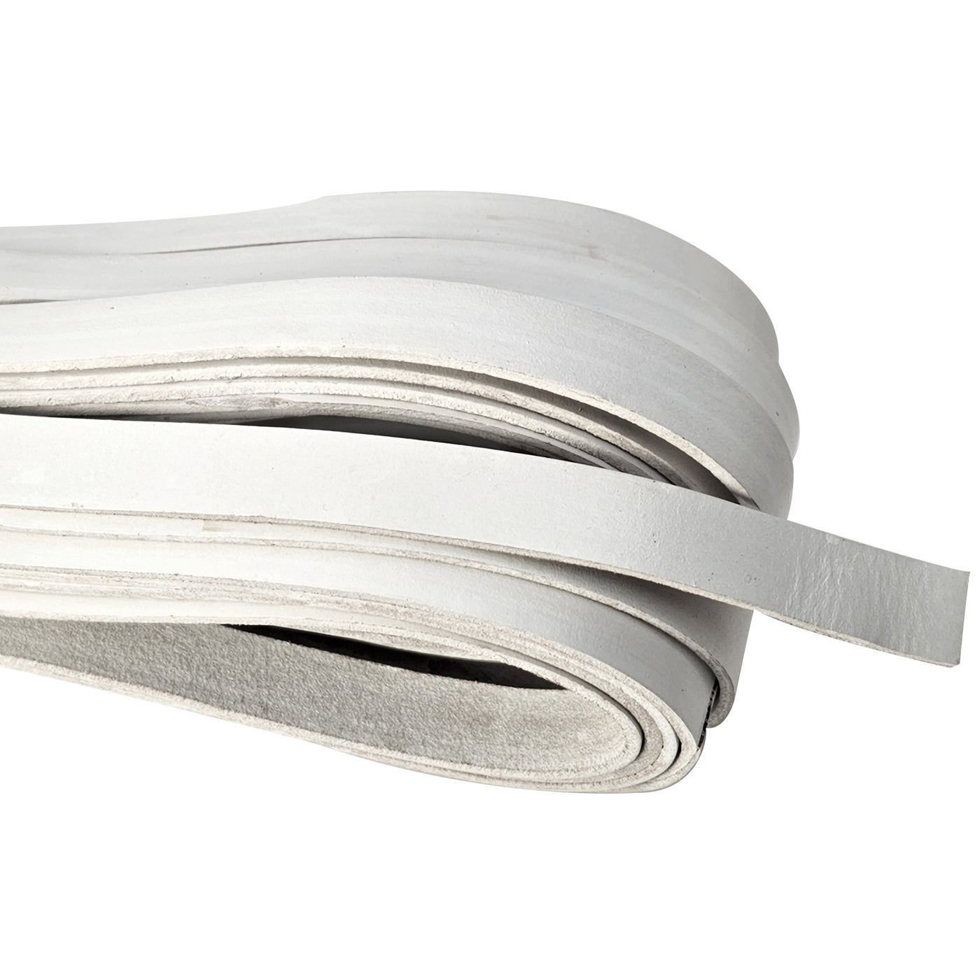 esnado Lederband Flach 15 mm x 2,5 mm - Weiß