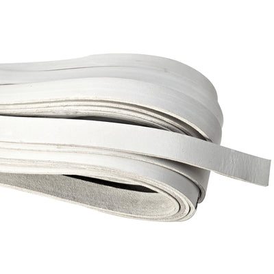 esnado Lederband Flach 15 mm x 2,5 mm - Weiß