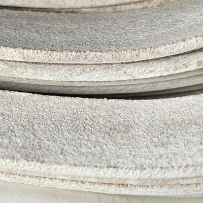 esnado Lederband Flach 15 mm x 2,5 mm - Weiß