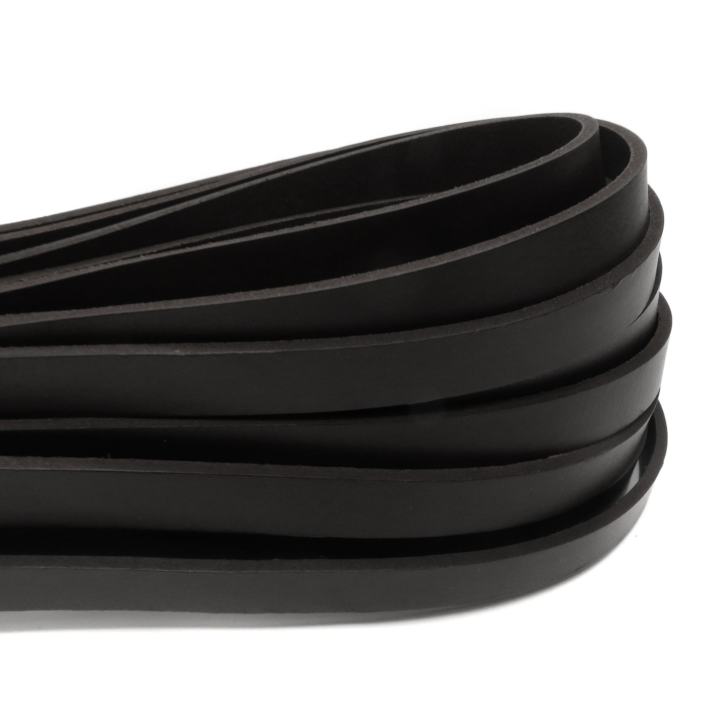 esnado Lederriemen Flach 15 mm x 3 mm - Schwarz