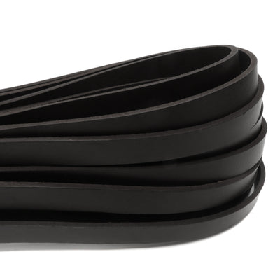 esnado Lederriemen Flach 15 mm x 3 mm - Schwarz