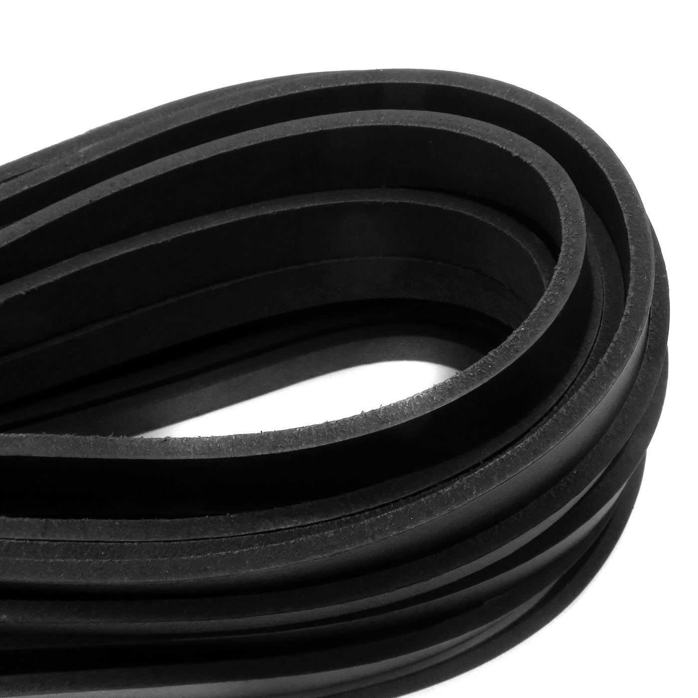 esnado Lederriemen Flach 15 mm x 3 mm - Schwarz