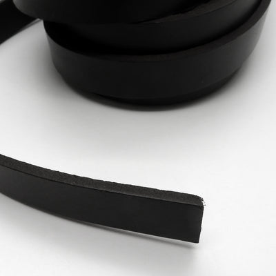 esnado Lederriemen Flach 15 mm x 3 mm - Schwarz