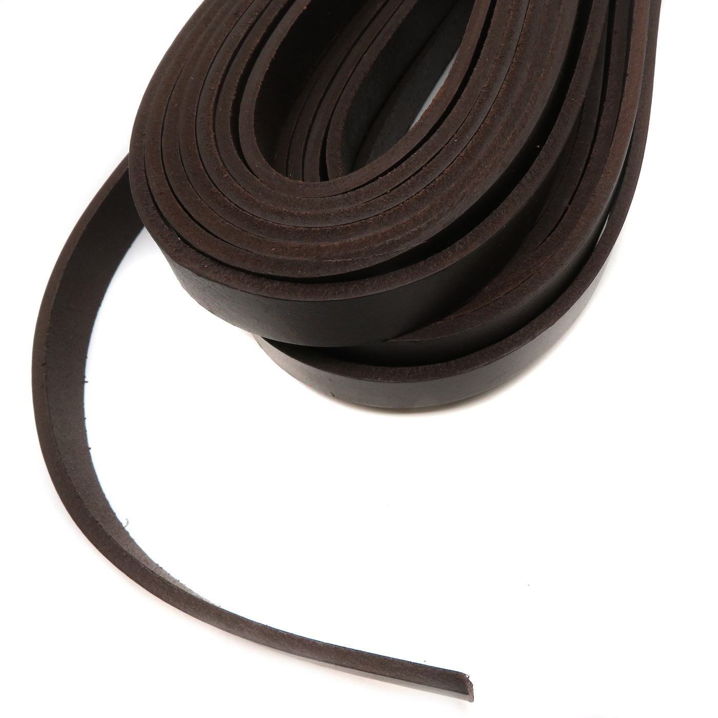 esnado Lederriemen Flach 15 mm x 3 mm - Braun