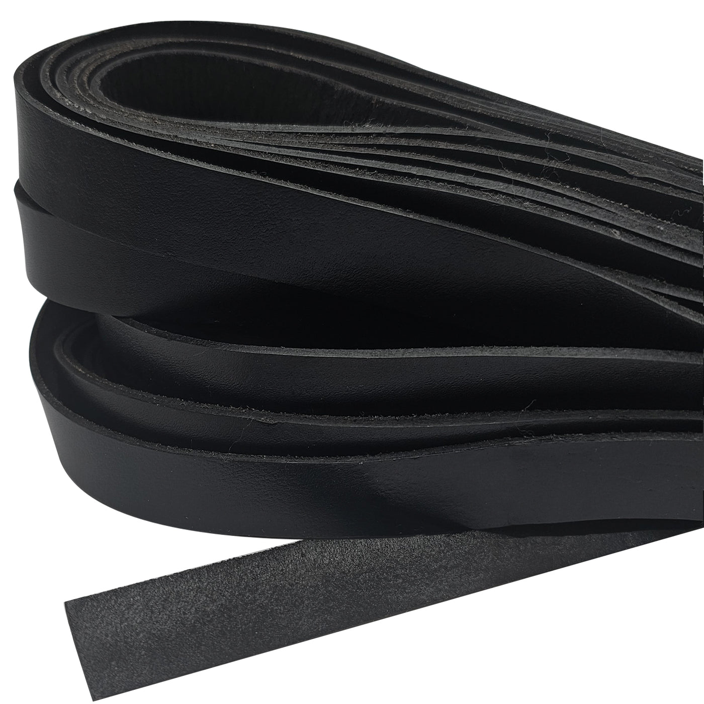 esnado Lederband Flach 20 mm x 2,5 mm - Schwarz