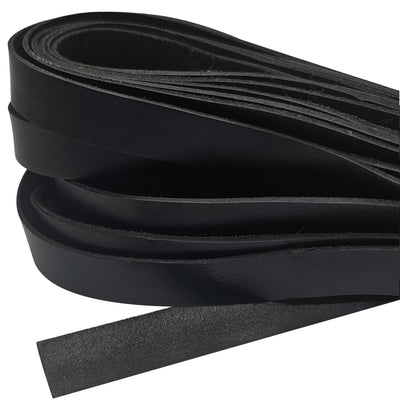 esnado Lederband Flach 20 mm x 2,5 mm - Schwarz
