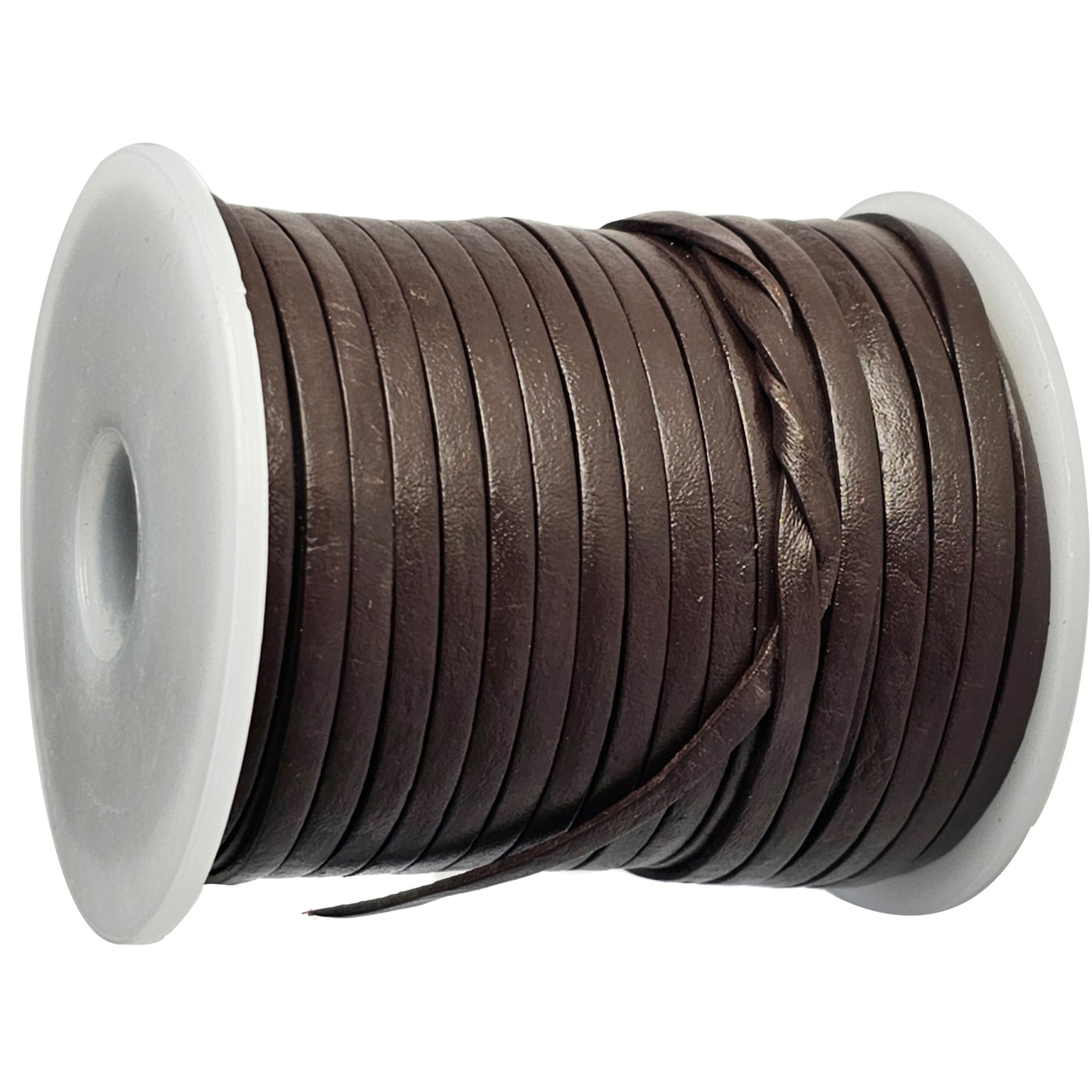 esnado Lederband Flach 3 x 1 mm - Braun - echtes Leder