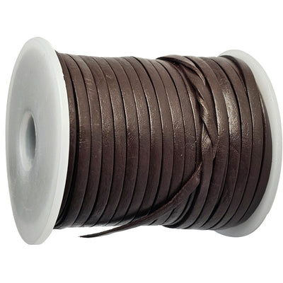 esnado Lederband Flach 3 x 1 mm - Braun - echtes Leder