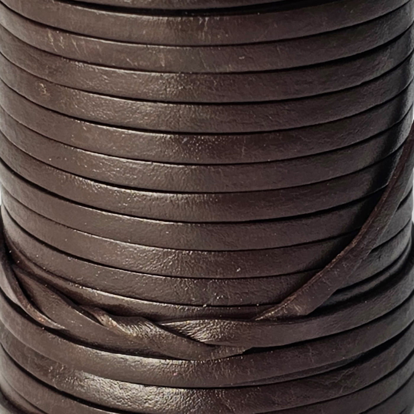 esnado Lederband Flach 3 x 1 mm - Braun - echtes Leder
