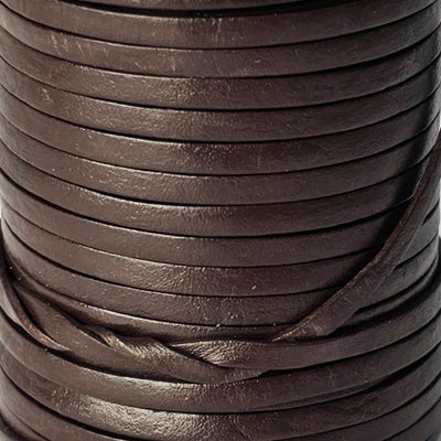 esnado Lederband Flach 3 x 1 mm - Braun - echtes Leder