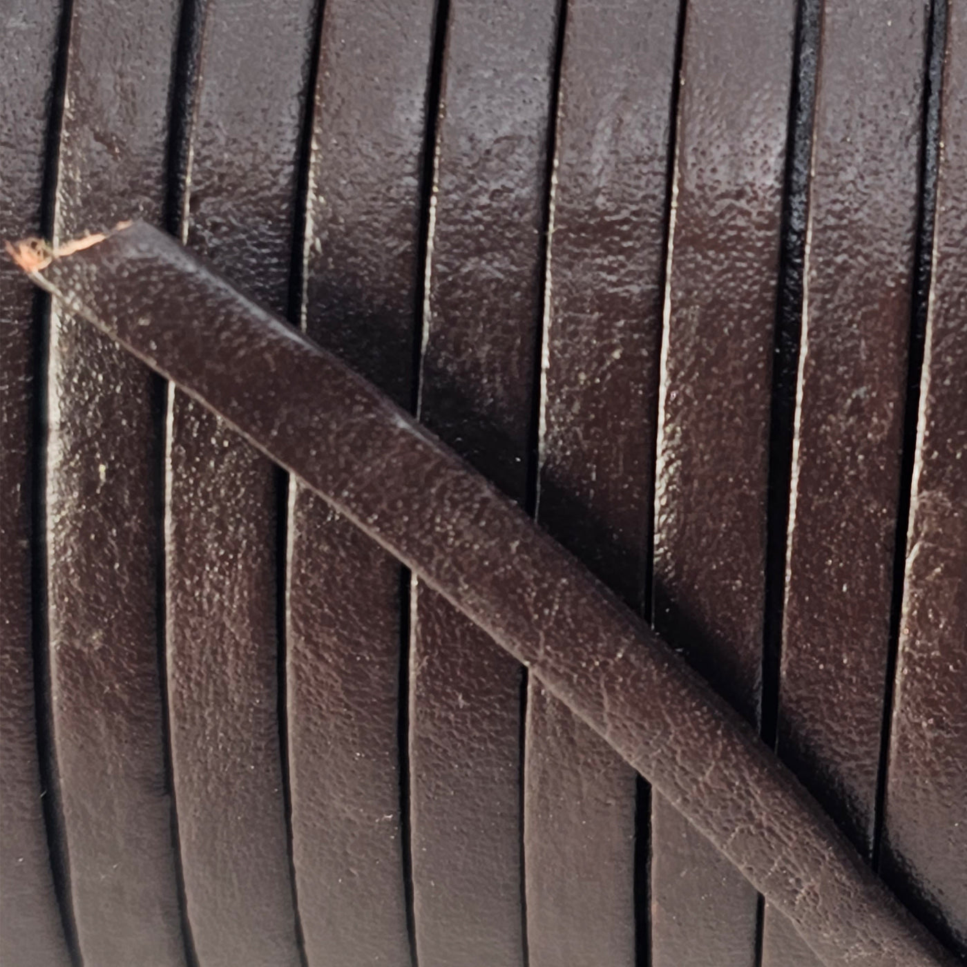 esnado Lederband Flach 3 x 1 mm - Braun - echtes Leder